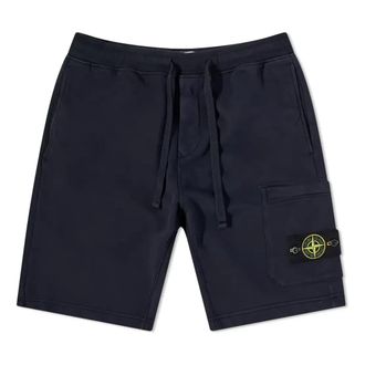 Stone Island Garment Dyed Sweat Shorts Navy 761564651-V0020