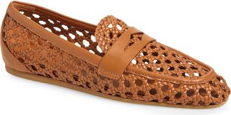 Stuart Weitzman Thea Penny Loafer in Hazel Woven at Nordstrom Rack, Size 10.5