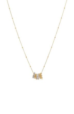 Adina Reyter Royal Rager Diamond & Mini Bead Pendant Necklace in Gold/Silver at Nordstrom, Size 16