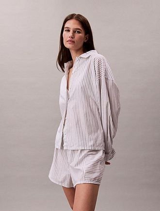 Calvin Klein Cotton Poplin Pyjama Button-Down Shirt