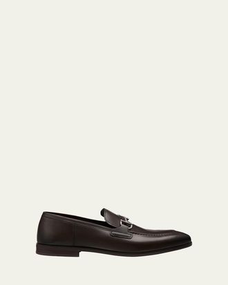 Stuart Weitzman Mens Simon Leather Twist Bit Loafers