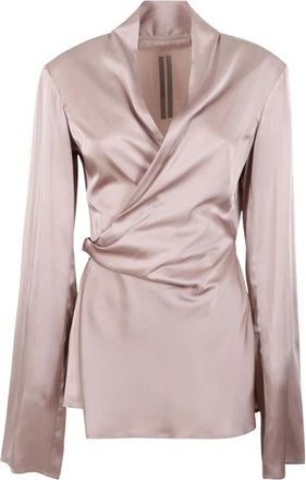 Rick Owens Laura LS Top - Dames - Blouses & Shirts - Roze - Maat: M Satijn