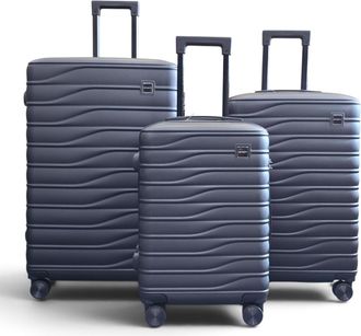 Infinity Leather Hardshell Zwarte 8-wiel Bagagekoffer Tas Koffer - Reis