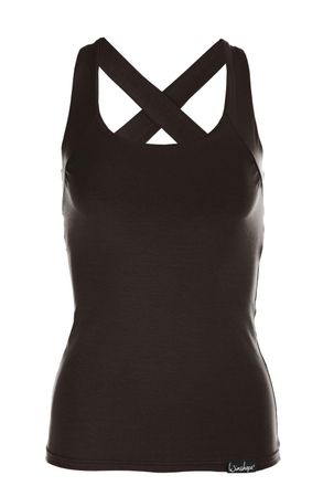 Winshape Sporttop WINSHAPE WVR25, Damen, Gr. XL, schwarz, 90% Baumwolle, 10% Elasthan, eckiger Ausschnitt, Tops Sporttop, Cross Back Style