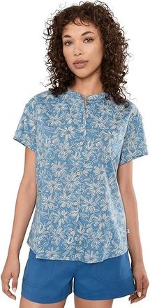 Marmot Rhea Short Sleeve Womens Clothing Summer Storm Daisy Sketch : XL, Cotton/Hemp