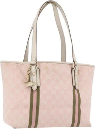 Gucci Pre-owned Tote Bags, female, Pink, Size: ONE SIZE Pre-owned Vintage GG Canvas Tote Bag