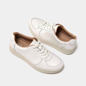 FitFlop Womens Rally Leather Panel Sneaker In Urban White