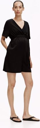 H&M Mama Crinkled Jersey Playsuit in Black at Nordstrom, Size Xx-Large