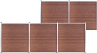 vidaXL Valla De Jard&iacute;n De Wpc Marr&oacute;n 872x186 Cm Vidaxl