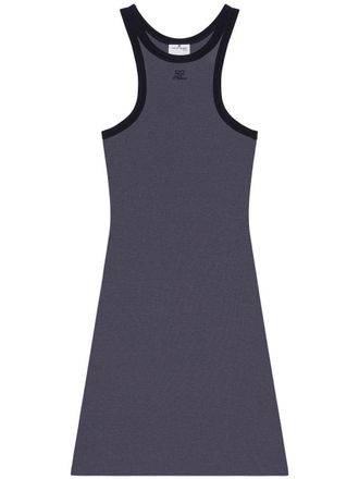 Courr&egrave;ges Steel Blue Sleeveless Mini Dress