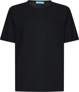 Drumohr Zwarte Crewneck Tee voor Mannen - Heren - T-shirts - Zwart - M - Katoen - Tops