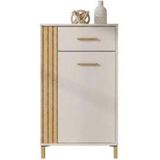 Dmora Mobile da Ingresso Carducci, un Cassetto, 2 Ripiani, Unanta, 59.5x40x103h cm Bianco Crema