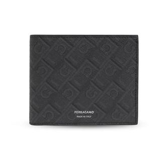 Ferragamo Monogram Wallet - male - Ferragamo - Wallets & Cardholders - Gray - ONE SIZE - Accessories