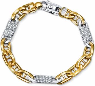 Pompeii3 Mens 14k Gold (39gram) or Platinum (63gram) 8.5mm Diamond Bracelet 9