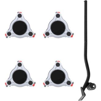 vidaXL Furniture Rollers 4 pcs with Lifter 14.5x13.5x4 cm Steel 400 kg Vidaxl