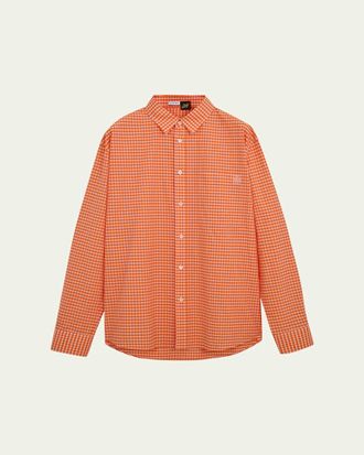 Loewe x Paulas Ibiza Mens Gingham Button-Down Shirt