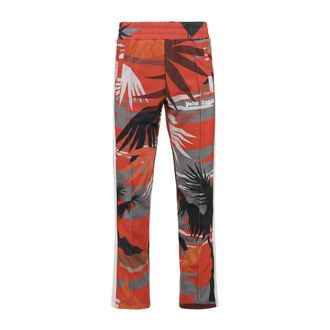 Palm Angels Sweatpants, male, Red, L, Red Polyester Trousers with Elasticated Waist