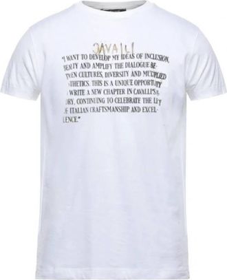Roberto Cavalli Script Logo Embroidered Cotton T-Shirt, Size X-Small