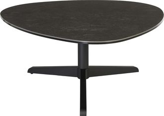 Miliboo Mesa Baja De Dise&ntilde;o En Cer&aacute;mica Negra Y Metal L84 Cm Lewa