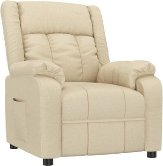 vidaXL Sill&oacute;n Reclinable De Tela Crema Vidaxl
