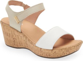 Naot Summer Platform Wedge Sandal in Soft White/Soft Ivory Leather at Nordstrom, Size 11Us