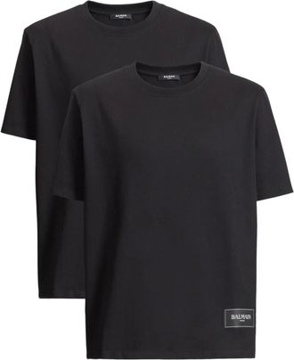 Balmain Pack van 2 Vintage T-shirts - Heren - T-shirts - Zwart - 2XS - Katoen - Tops