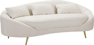 Mauro Ferretti Sof&aacute; 3 plazas de tela crema 185x84x68 cm