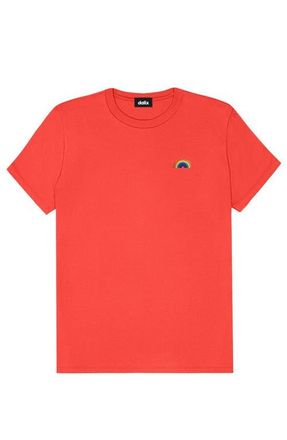 Dalix Womens Rainbow Jersey Relaxed Tee in Poppy Red at Nordstrom, Size Xx-Large