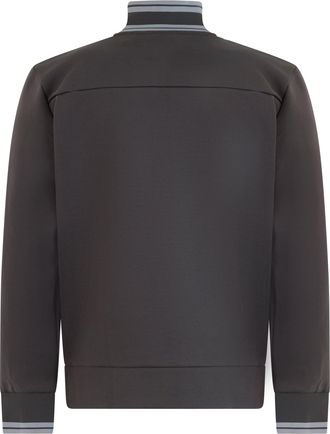 HUGO BOSS Mens Cotton Zip-Up Hoodie Dark Grey Top