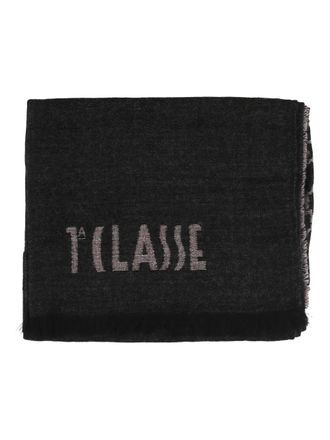 Alviero Martini 1A Classe black fringed scarf