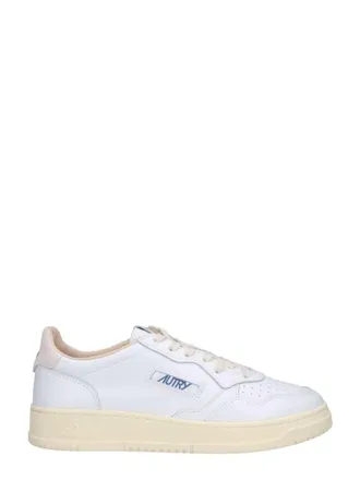 Autry Medaglia Basso Uomo Bj04 Pelle/Camoscio/Logo Bianco/Bianco Neve