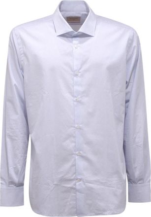 Brooksfield Slim Fit Katoenen Overhemd Made in Italy - Heren - Zakelijke Overhemden - Blauw - L - Katoen - Overhemden