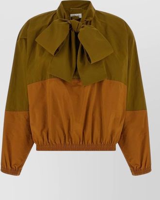 Saint Laurent anorak scarf bow detail elasticated cuffs