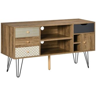 HOMCOM Mueble de tv 120x39x64 cm marr&oacute;n
