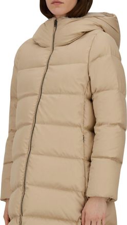 Herno Arendelle Faux Fur A-Shape Jacket In Light Beige