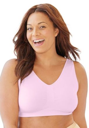 SECRET SOLUTIONS Wireless Seamless Bra in Pink at Nordstrom, Size Medium