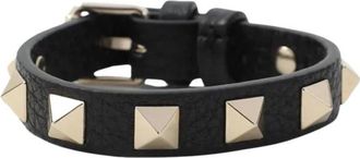 Valentino Garavani Leren Armband - Dames - Armbanden - Zwart - ONE Size - Leer - Accessoires