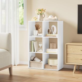 Woltu Woltu - Estanter&iacute;a De Estanter&iacute;as Furniture Cubes Moderna De 6 Cubos En Color Blanco