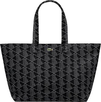 Lacoste XXL Zomer Pack Motief Tote - Dames - Shoppers - Zwart - ONE Size - Katoen - Tassen