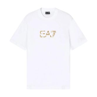 Emporio Armani Premium Label Katoenen Jersey T-shirt met Ronde Hals - Heren - T-shirts - Wit - M - Katoen - Tops