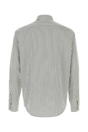 Valentino Garavani Mens Embroidered Poplin Shirt Avorioverde Camicie