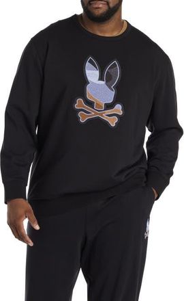 Psycho Bunny Big & Tall Dante Crewneck Sweatshirt in Black at Nordstrom, Size 4X Big