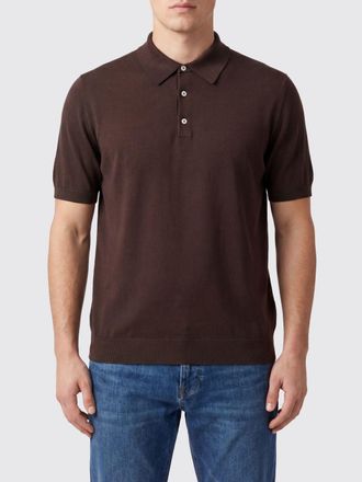 Boglioli Polo in maglia di cotone con colletto e fondo a costine