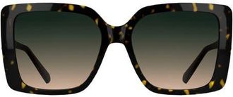 Kendra Scott Amber Filigree 56mm Gradient Rectangular Sunglasses in Dark Tortoise at Nordstrom