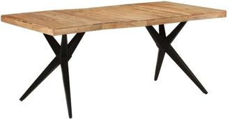 vidaXL Vidaxl - Mesa De Comedor Madera Maciza De Acacia Negra 180x90x77 Cm