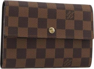 Louis Vuitton Pre-owned Damier Ebene Canvas Portemonnee - Dames - Vintage Accessoires - Bruin - ONE Size - Vintage