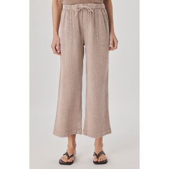 Splendid Adele Cotton Gauze Drawstring Pants in Light Wicker at Nordstrom, Size X-Small