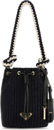 Prada Black Crochet Mini Bucket Bag