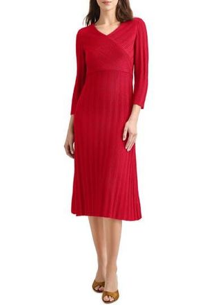 Misook Textural Stripe Midi Sweater Dress in Rouge at Nordstrom Rack, Size X-Small
