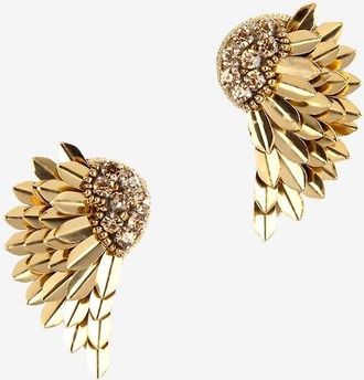 Deepa Gurnani Goldene Ohrringe mit Strass Perry